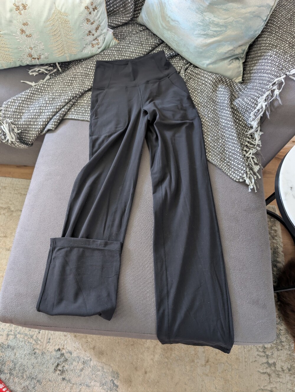 Lululemon Women’s Black High-Waist Wide-Leg Yoga Pants